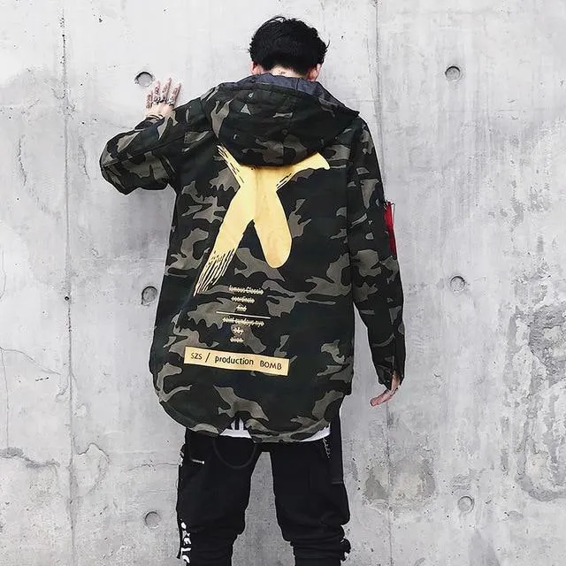 Patchwork Camouflage Männer Bomber Jacke Mantel Herbst Pilot Flug Biker Jacke Männer