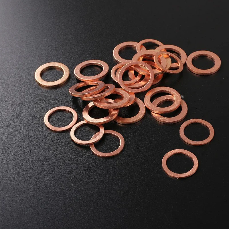 200 Teile/paket Auto Kupferscheibe Öldichtungsblatt Dichtung Verschiedene Garagenmotorscheibensatz Auto-Hardware-Reparatur M5 M6 M8 M10 M12 M14