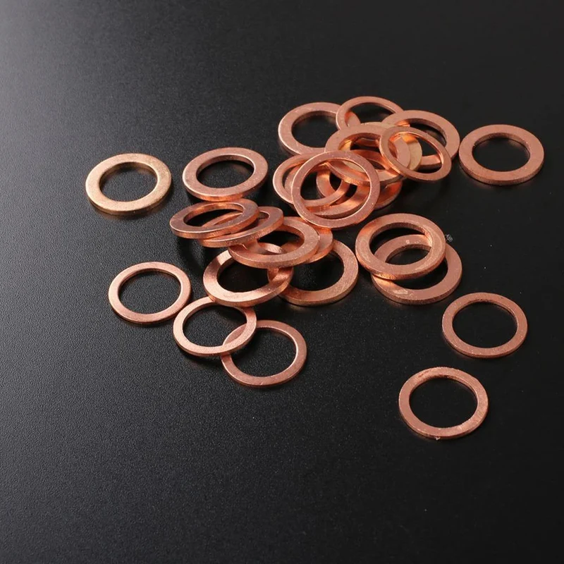 200 Teile/paket Auto Kupferscheibe Öldichtungsblatt Dichtung Verschiedene Garagenmotorscheibensatz Auto-Hardware-Reparatur M5 M6 M8 M10 M12 M14