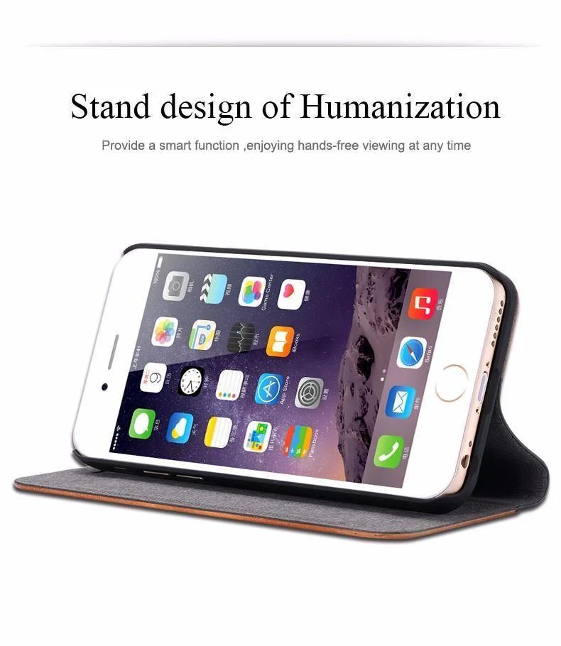 Holzhülle für iPhone 8 7 6S Plus Hüllen aus echtem Bambus Flip Leder Brieftasche Stand Coque für iPhone 6 6s XS Max X 10 Hülle