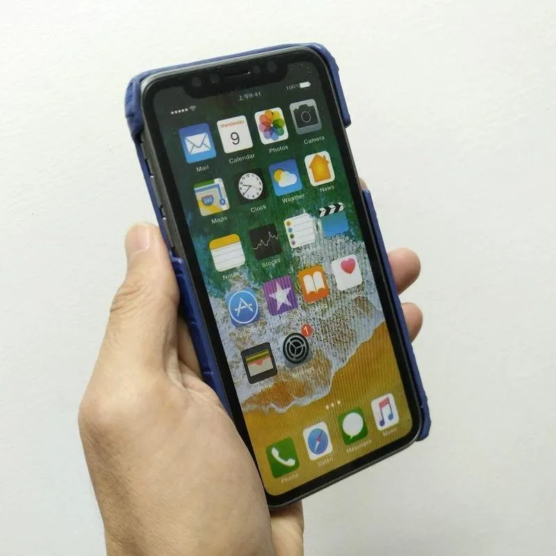 Leder Handschlaufe Halter Hülle für iPhone X XS Max Handy Luxus Krokodil Dünn Slim Hard Cover Solque