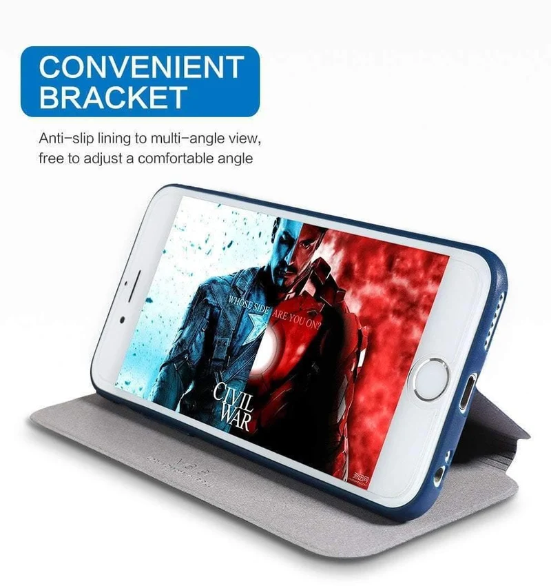 Leder Flip Handyhülle für iPhone 6 Hülle iPhone 8 7 Plus Ständer Halter Schutzhülle für iPhone X XS Max XR