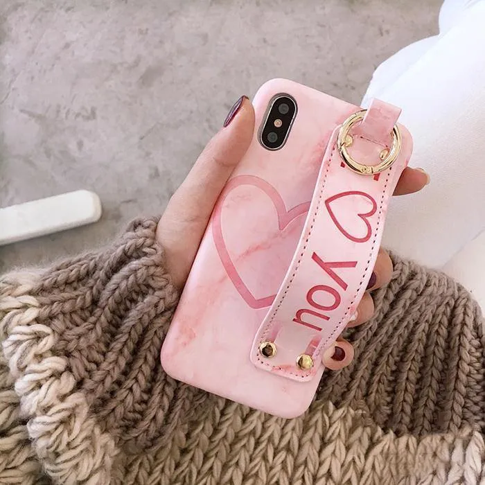 Pu-Leder Grip Starp Telefon Fall für iPhone 8 8plus 7 7plus 6/6S 6plus 6S + Hard Back Cover Fall