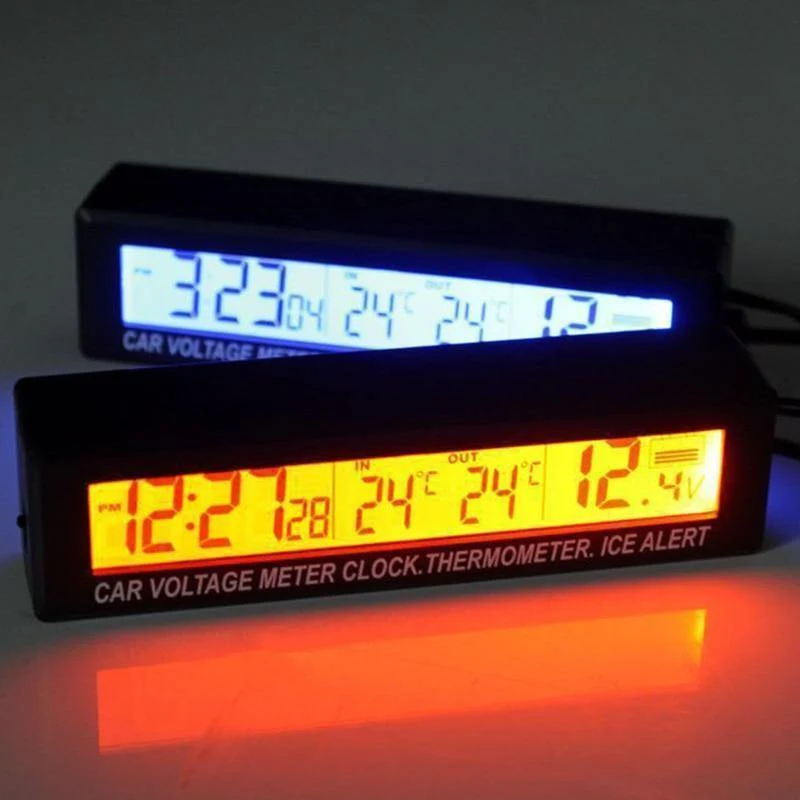 Auto Zubehör LED Auto elektronische Uhr Temperatur Wecker Digitaluhr Automodellierung Für das Auto