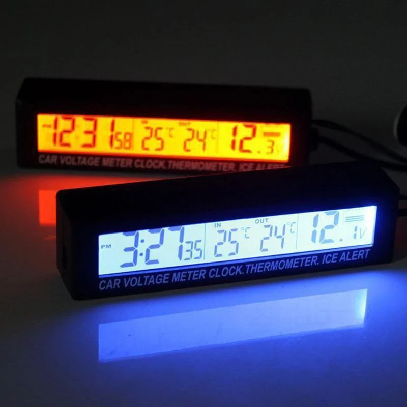 Auto Zubehör LED Auto elektronische Uhr Temperatur Wecker Digitaluhr Automodellierung Für das Auto
