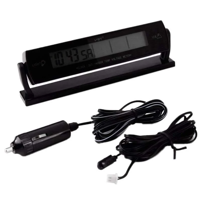 Auto Auto LCD Digital Auto Auto Spannung Temperatur Thermometer Meter Monitor Wecker 3 In 1
