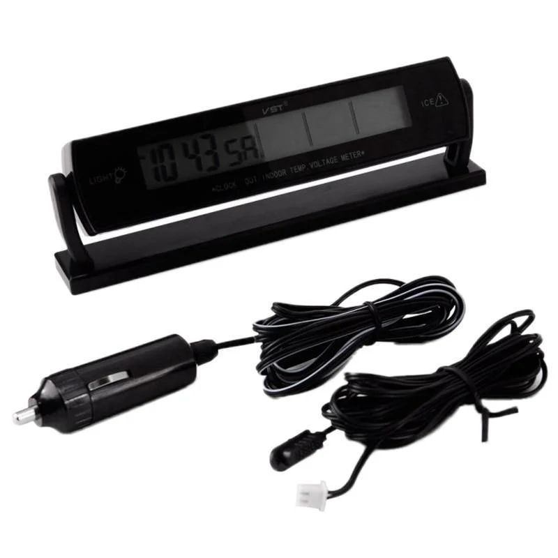 Auto Auto LCD Digital Auto Auto Spannung Temperatur Thermometer Meter Monitor Wecker 3 In 1