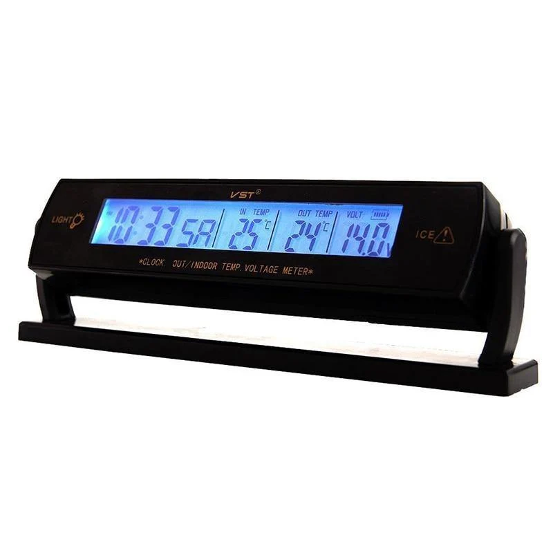 Auto Auto LCD Digital Auto Auto Spannung Temperatur Thermometer Meter Monitor Wecker 3 In 1