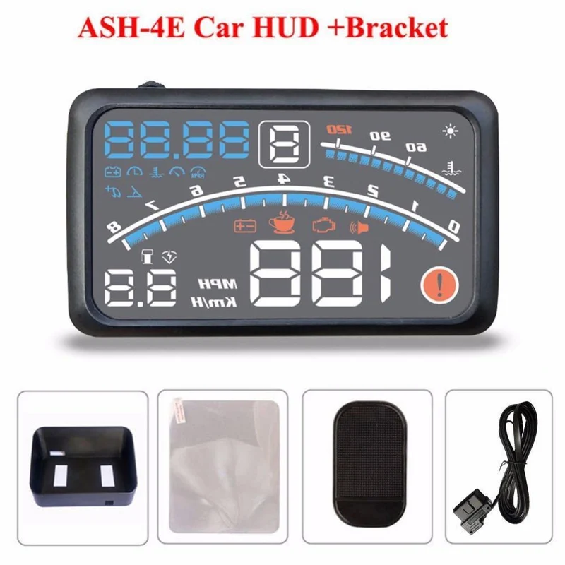 4E 5.5 "Auto HUD Head Up Display Auto OBD2 II EUOBD Überdrehzahlwarnsystem Projektor Windschutzscheibe Auto Elektronischer Spannungsalarm
