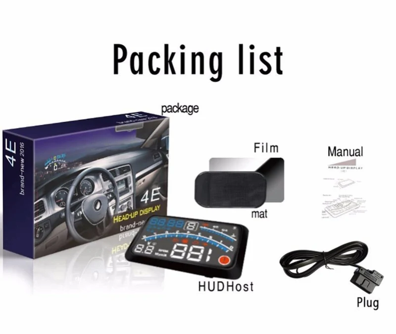 4E 5.5 "Auto HUD Head Up Display Auto OBD2 II EUOBD Überdrehzahlwarnsystem Projektor Windschutzscheibe Auto Elektronischer Spannungsalarm