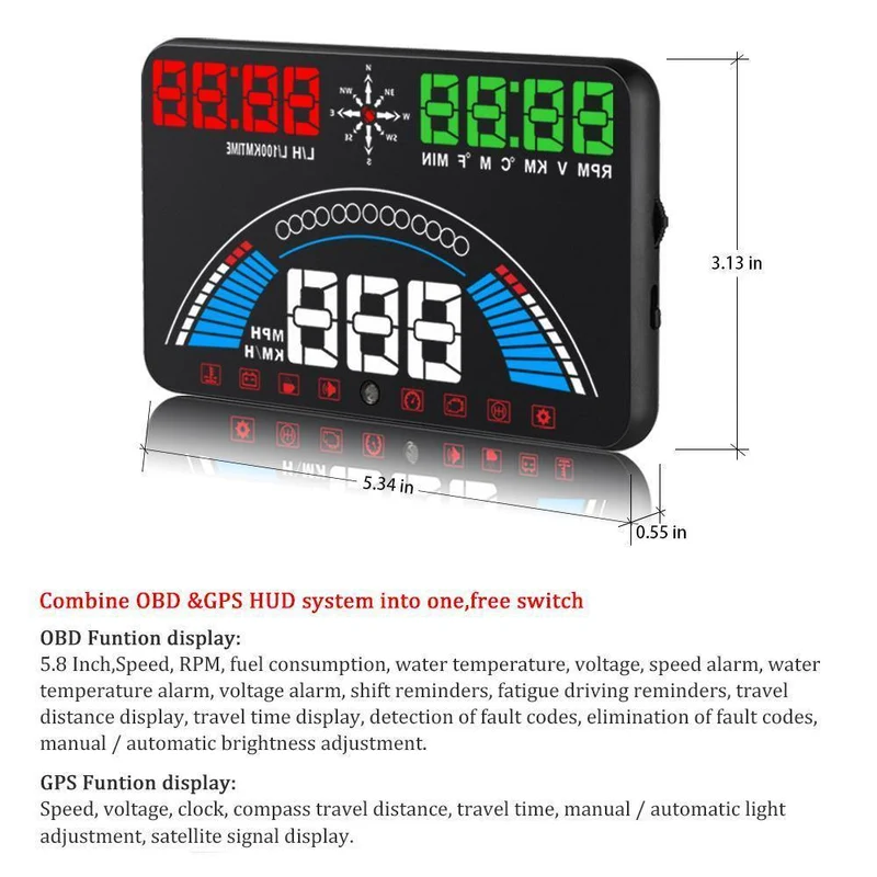 S7 Auto Geschwindigkeit Projektor Auto Elektronik Digital Tacho Zubehör Windschutzscheibe Projektor OBD2 Head Up Display OBD 2 HUD