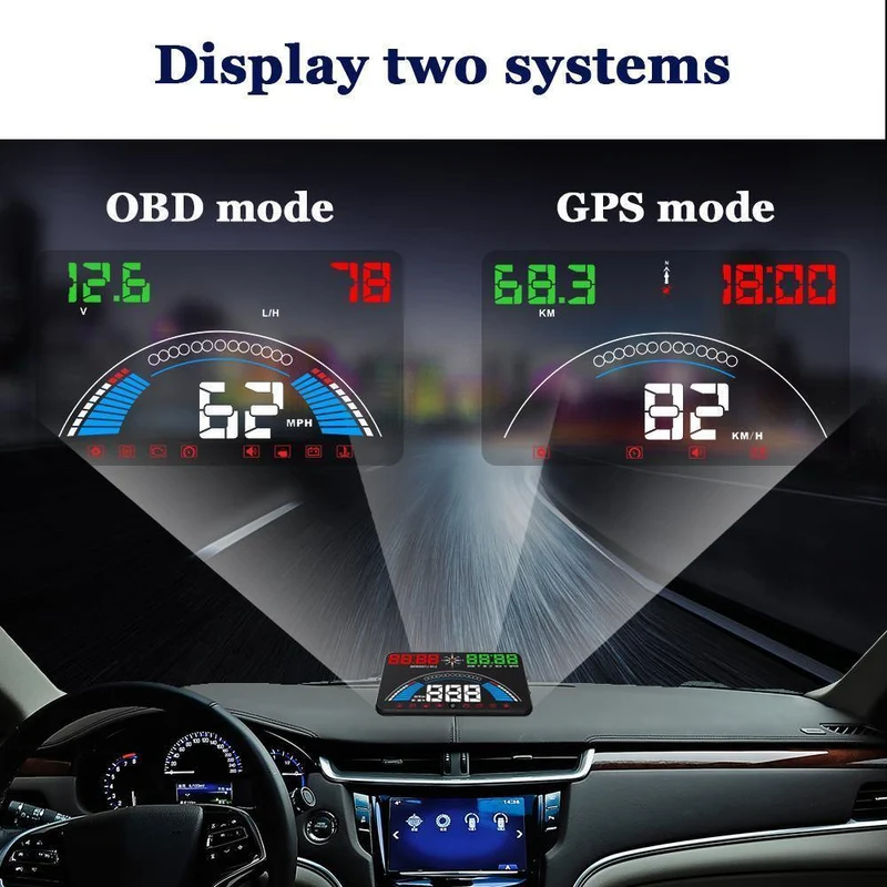 S7 Auto Geschwindigkeit Projektor Auto Elektronik Digital Tacho Zubehör Windschutzscheibe Projektor OBD2 Head Up Display OBD 2 HUD
