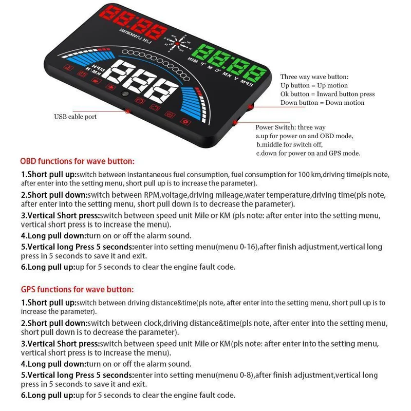 S7 Auto Geschwindigkeit Projektor Auto Elektronik Digital Tacho Zubehör Windschutzscheibe Projektor OBD2 Head Up Display OBD 2 HUD