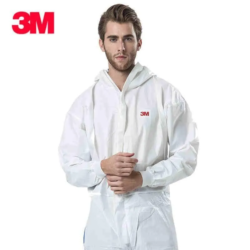 3M Männer Frauen Antistatischer Einwegoverall mit Kapuze Reinraumkleidung Staubdichte Arbeitskleidung Lackfabrikuniformen Overalls
