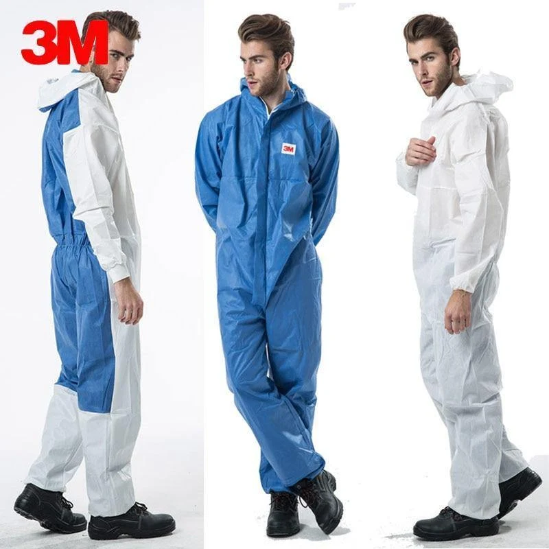 3M Männer Frauen Antistatischer Einwegoverall mit Kapuze Reinraumkleidung Staubdichte Arbeitskleidung Lackfabrikuniformen Overalls