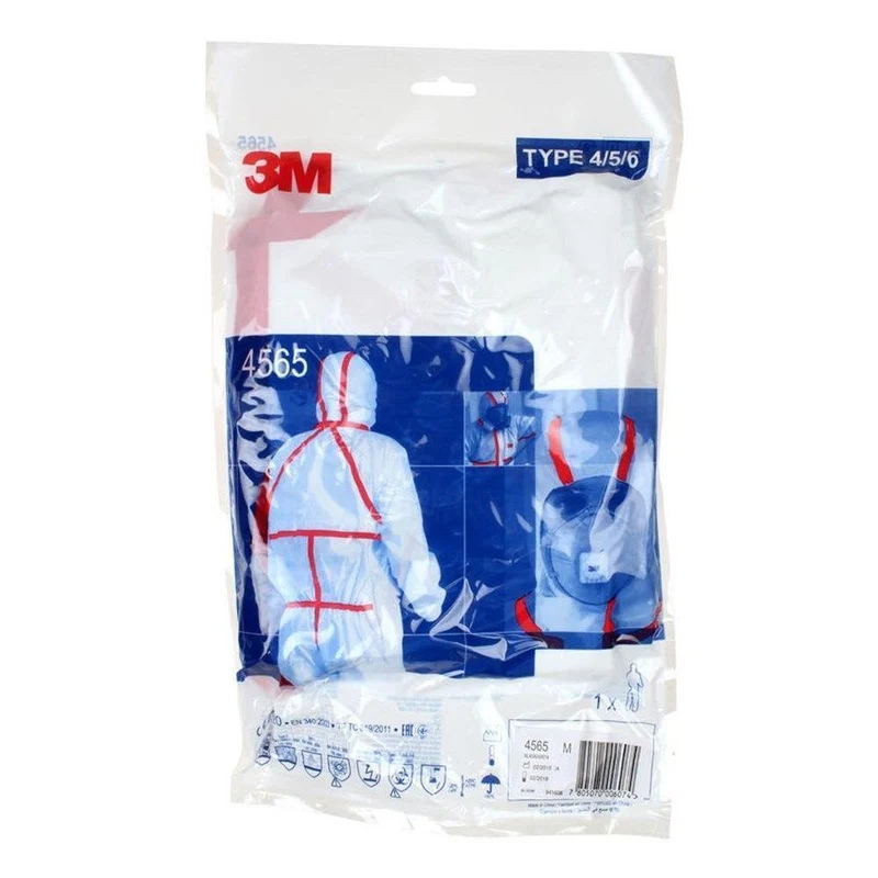3M 4565 Sicherheitskleidung, Einweg-Chemikalienschutzoverall, Sicherheits- und Arbeitskleidung, medizinisch gegen Chemikalienspritzer, Schutzklasse