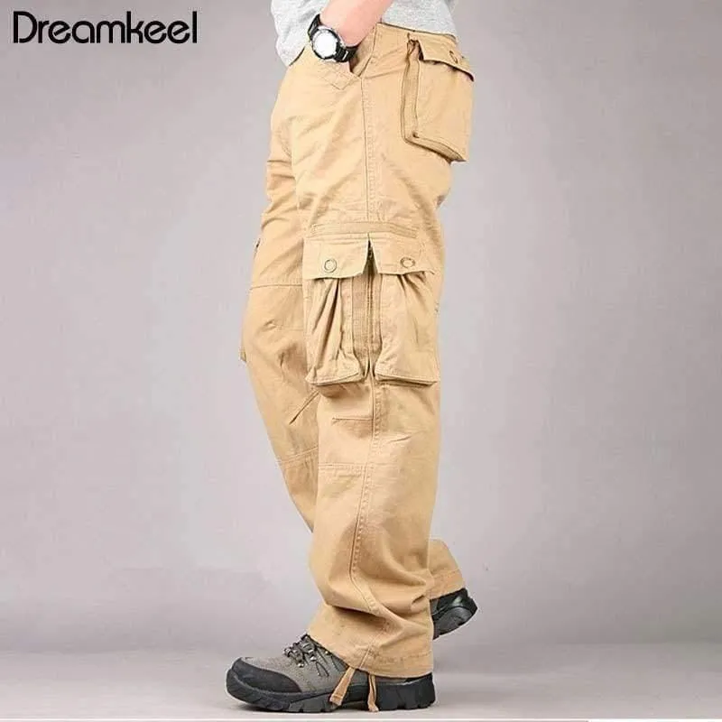 Tactical Military Fatigues Cargohose Herren Herren Baumwolle Lose Military Hose Hose Plus Size 40 Hellgrün