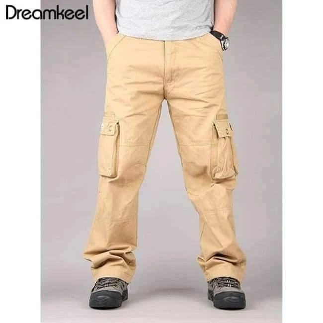 Tactical Military Fatigues Cargohose Herren Herren Baumwolle Lose Military Hose Hose Plus Size 40 Hellgrün