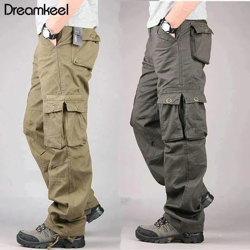 Tactical Military Fatigues Cargohose Herren Herren Baumwolle Lose Military Hose Hose Plus Size 40 Hellgrün