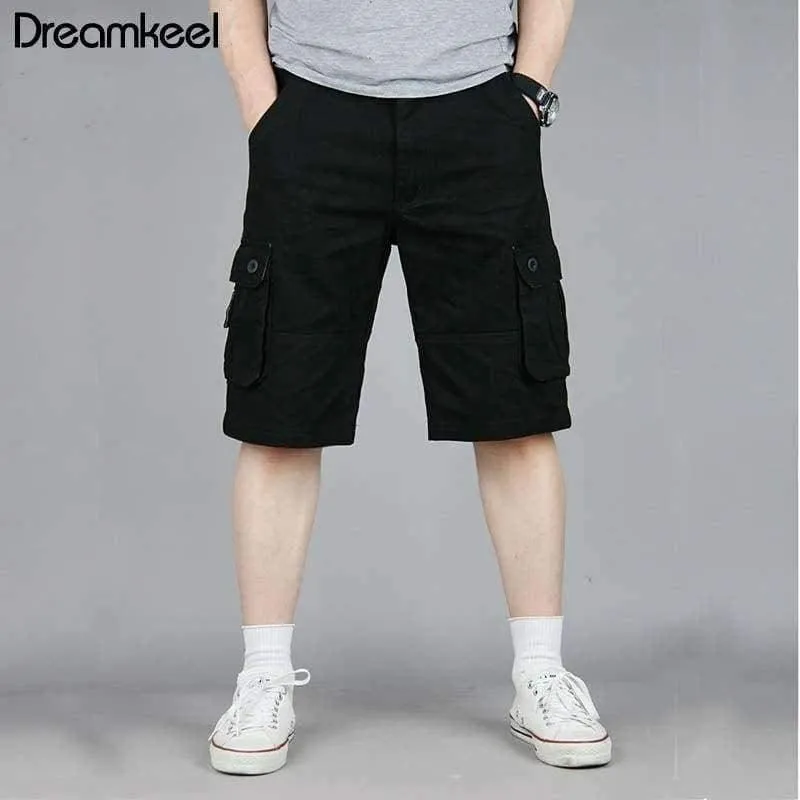 Men Boutique Casual Shorts Fashion Style Lässige feste Baumwolle Streetwear Männliche Taschen Shorts Plus Size