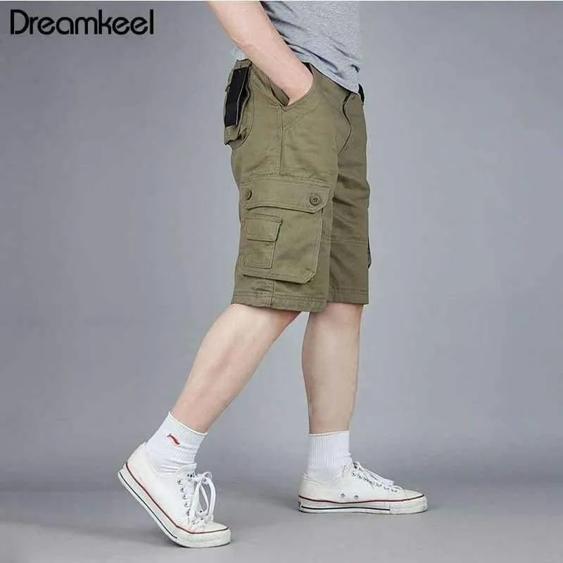 Men Boutique Casual Shorts Fashion Style Lässige feste Baumwolle Streetwear Männliche Taschen Shorts Plus Size