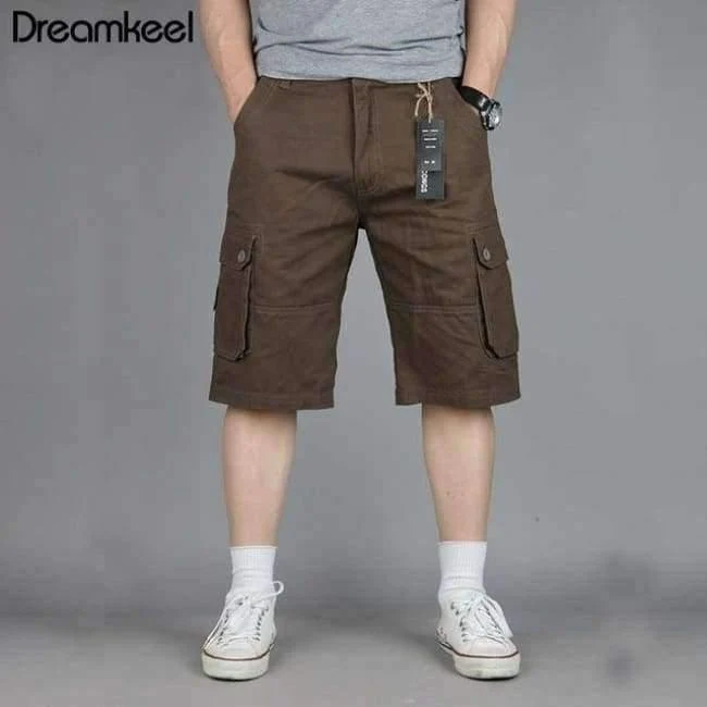 Men Boutique Casual Shorts Fashion Style Lässige feste Baumwolle Streetwear Männliche Taschen Shorts Plus Size