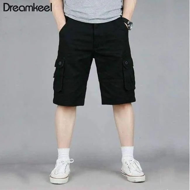 Men Boutique Casual Shorts Fashion Style Lässige feste Baumwolle Streetwear Männliche Taschen Shorts Plus Size