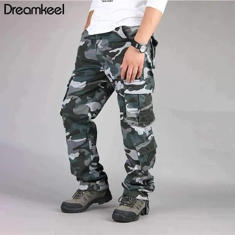 Kampf Multi-Taschen Casual Hosen Camouflage Military Cargo Pants Männer Outwear Overalls Armee taktische Hosen