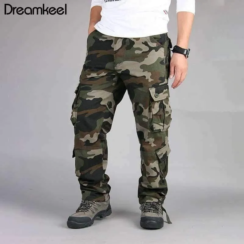 Kampf Multi-Taschen Casual Hosen Camouflage Military Cargo Pants Männer Outwear Overalls Armee taktische Hosen