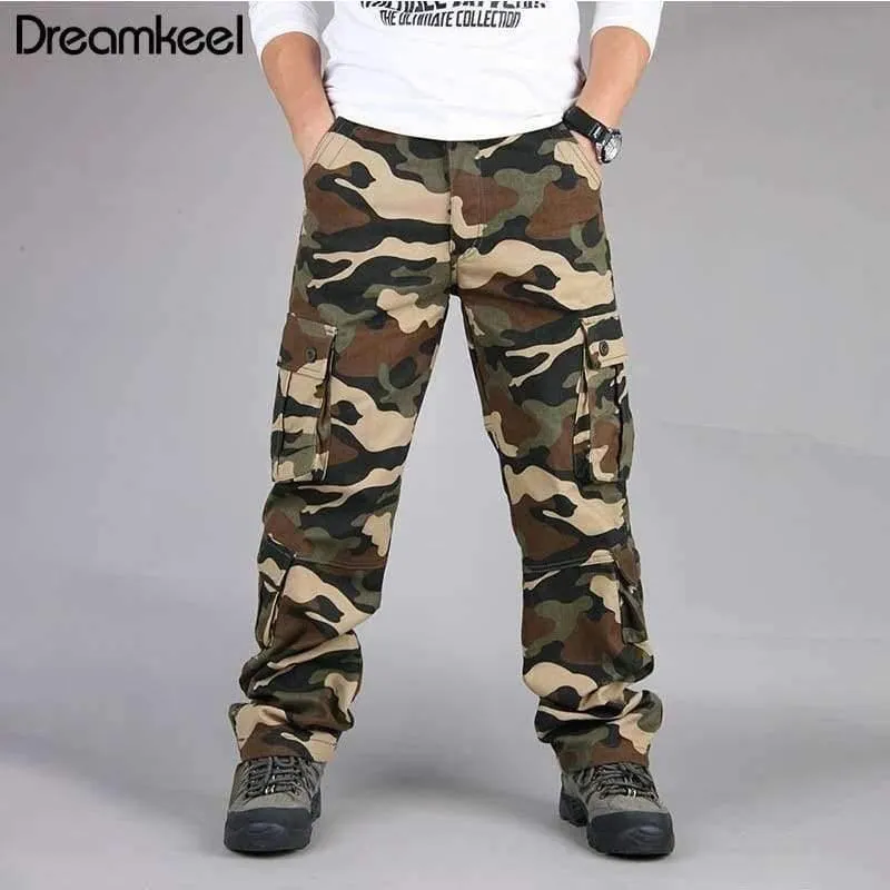 Kampf Multi-Taschen Casual Hosen Camouflage Military Cargo Pants Männer Outwear Overalls Armee taktische Hosen