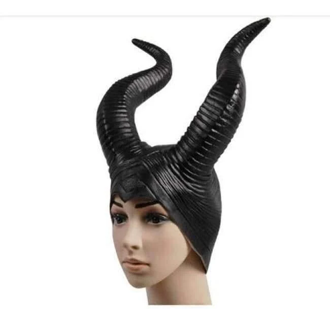 Halloween-Parteikostüm jolie cosplay Kopfbedeckungshut der erwachsenen Frauen der böswilligen Hörner des echten Latex - freies Verschiffen