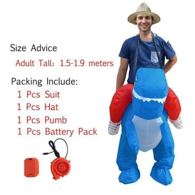 Halloween kostüm für frauen aufblasbare dinosaurier kostüme für erwachsene männer T-rex fancy dress kinder erwachsene Fan betrieben