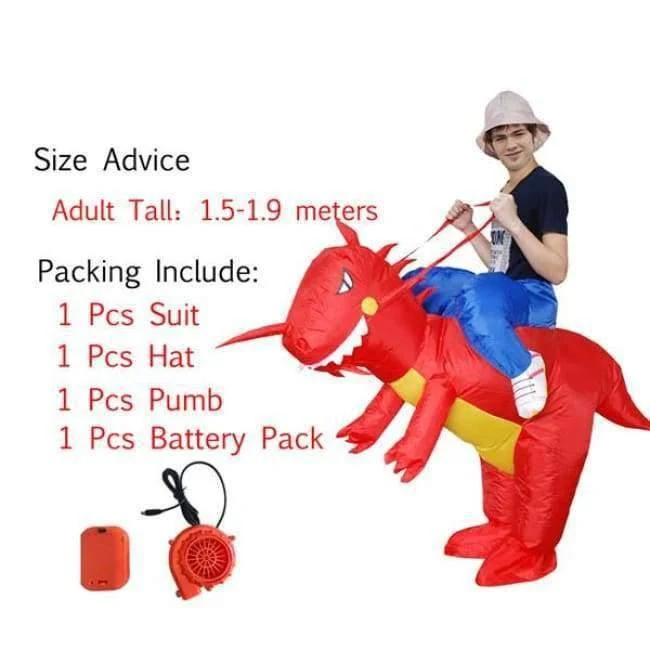 Halloween kostüm für frauen aufblasbare dinosaurier kostüme für erwachsene männer T-rex fancy dress kinder erwachsene Fan betrieben