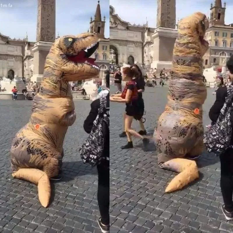 Erwachsene T-REX Aufblasbare Kostüm Weihnachten Cosplay Dinosaurier Tier Overall Halloween Kostüm für Frauen Männer