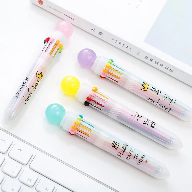 Süß Candy Farbe Multi 10 Farbe In Einem Satz Kugelschreiber Schreiben Schule Bürobedarf Schreibwaren