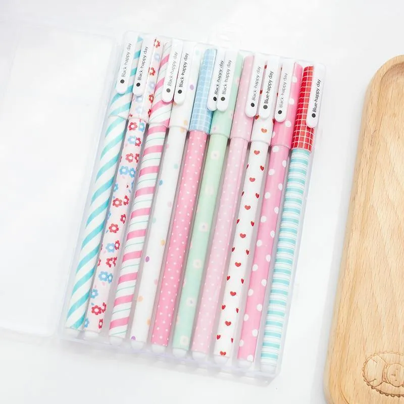 10 pcs Schwarze Kugelschreiber Klassische Blume Sternenkugelschreiber zum Schreiben von Unterschriften Stationery Office