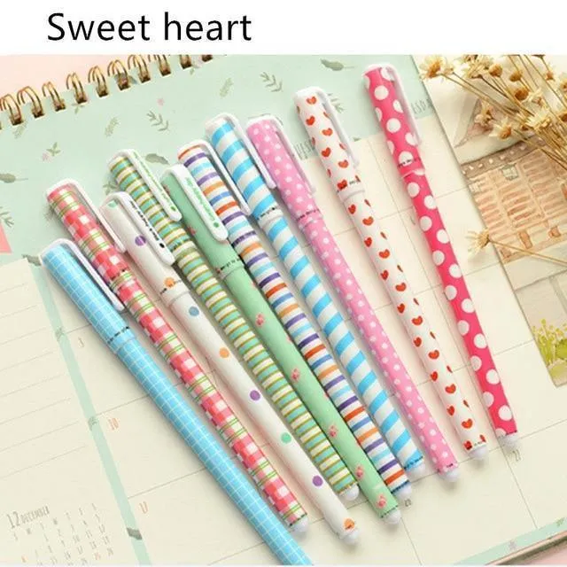 10 pcs Schwarze Kugelschreiber Klassische Blume Sternenkugelschreiber zum Schreiben von Unterschriften Stationery Office