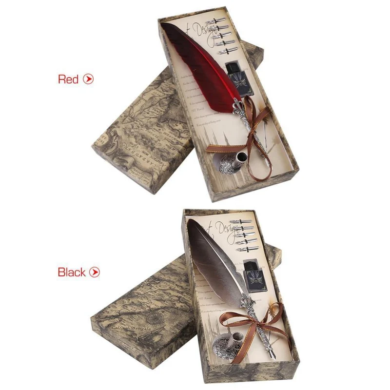 1 Set Englische Kalligraphie Schreibfeder Schreibfeder Set Schreibwaren Geschenkbox mit 5 Feder