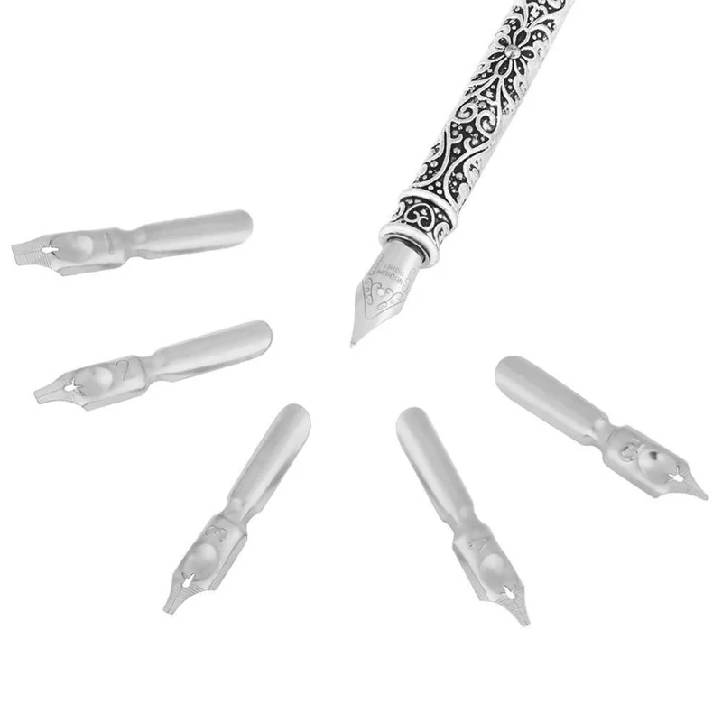 1 Set Englische Kalligraphie Schreibfeder Schreibfeder Set Schreibwaren Geschenkbox mit 5 Feder