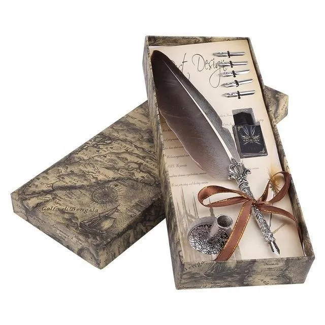 1 Set Englische Kalligraphie Schreibfeder Schreibfeder Set Schreibwaren Geschenkbox mit 5 Feder