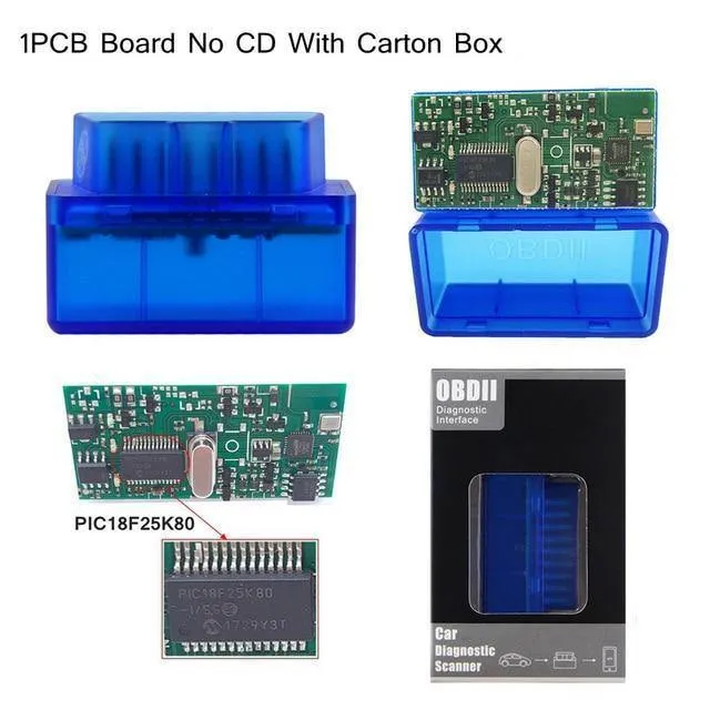 V1.5 PIC18F25K80 ELM327 Bluetooth V1.5 OBD2 Autodiagnosetool ELM 327 V1.5 Funktioniert auf Android/Symbian