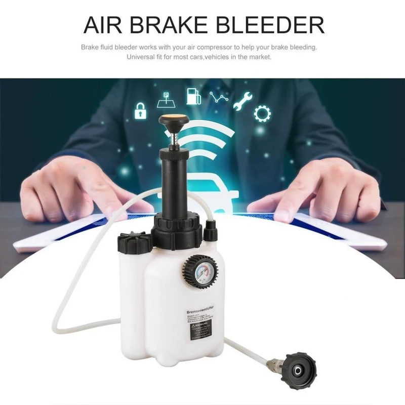 90 bis 120 PSI Eintopf-Druckluftbremsentlüftungs-Flüssigkeitswechsel-Kit Auto Auto Druckluftbetriebene Druckluftbrems-Vakuum-Werkzeug Fahrzeugausrüstung