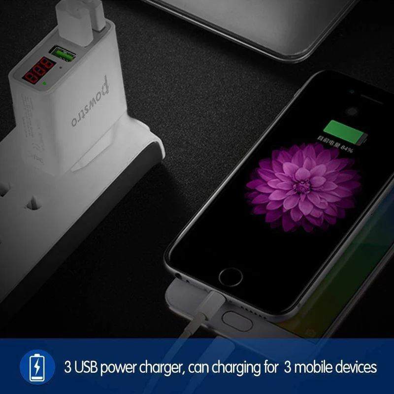 5V 3A Handy-Ladegerät 3 Port USB Wandladegerät Reiseadapter Ladespannung Strom für iPhone X 8 7 Samsung