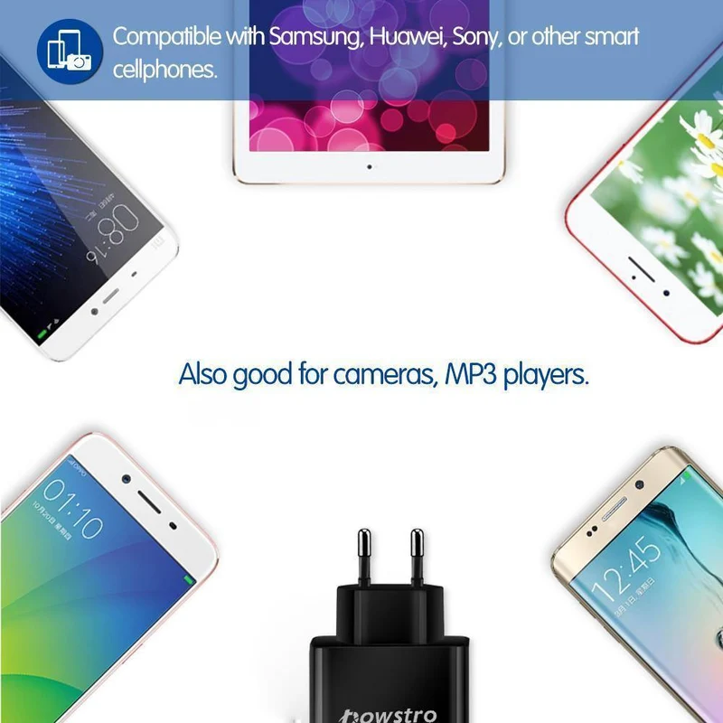 5V 3A Handy-Ladegerät 3 Port USB Wandladegerät Reiseadapter Ladespannung Strom für iPhone X 8 7 Samsung