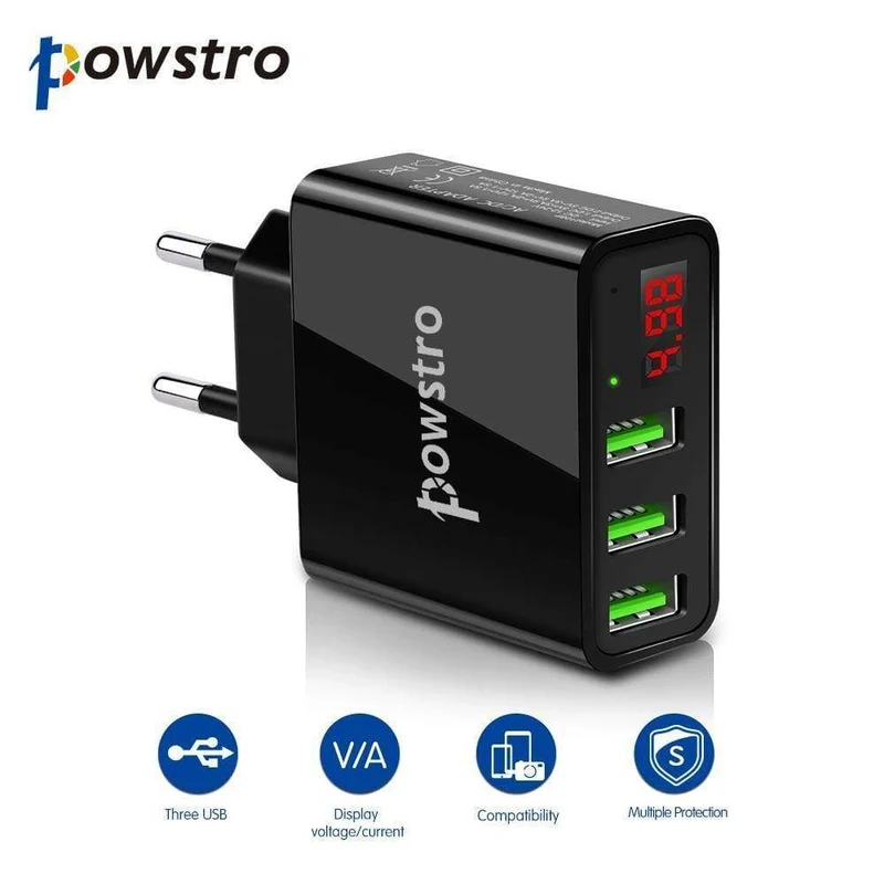 5V 3A Handy-Ladegerät 3 Port USB Wandladegerät Reiseadapter Ladespannung Strom für iPhone X 8 7 Samsung