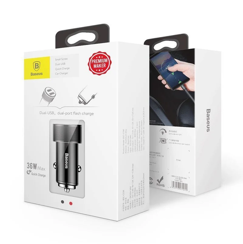 36W Dual USB Schnellladegerät QC 3.0 Autoladegerät für iPhone USB Typ-C PD Schnellladegerät Handy Schnellladegerät Autoladegerät