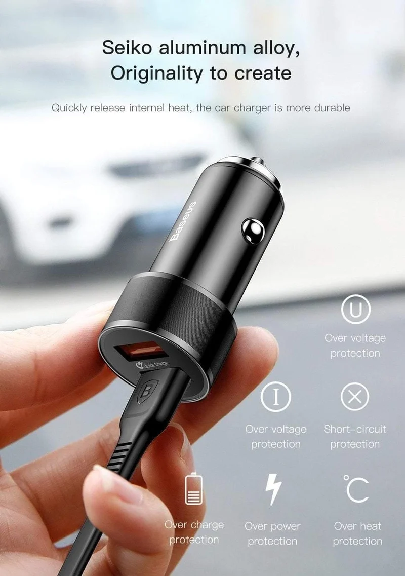 36W Dual USB Schnellladegerät QC 3.0 Autoladegerät für iPhone USB Typ-C PD Schnellladegerät Handy Schnellladegerät Autoladegerät
