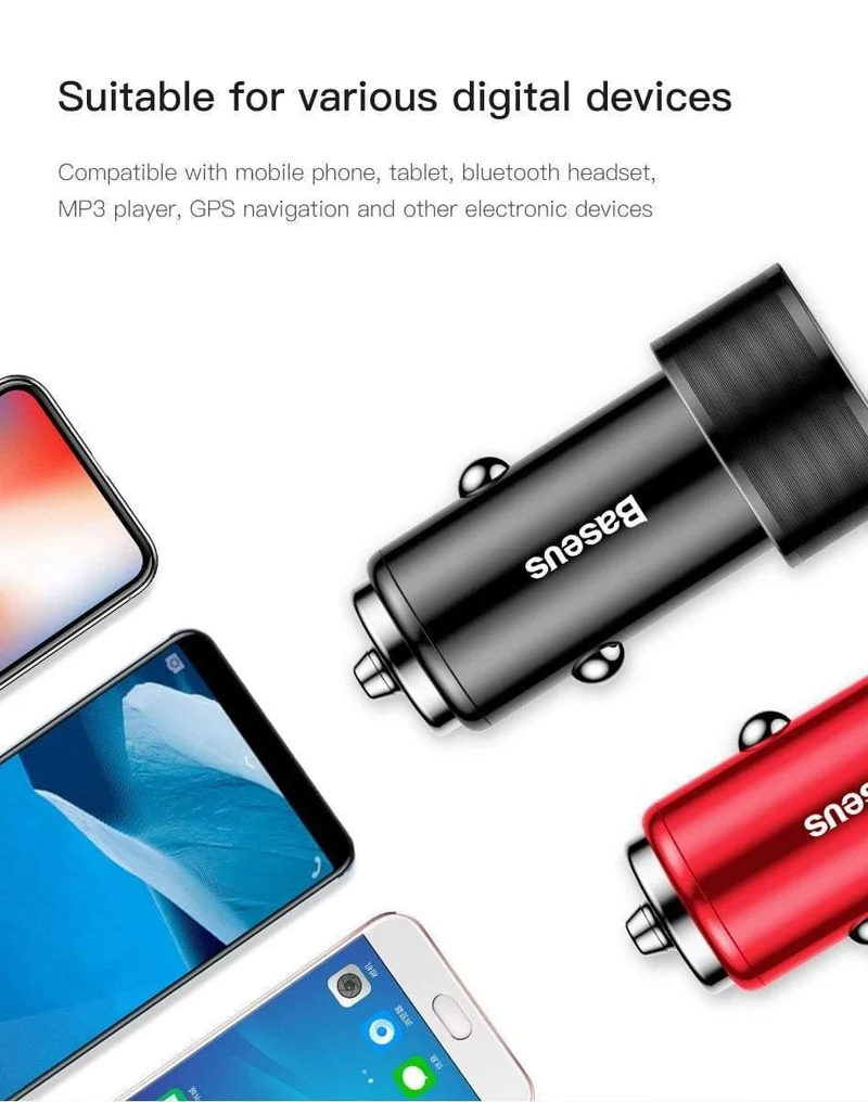 36W Dual USB Schnellladegerät QC 3.0 Autoladegerät für iPhone USB Typ-C PD Schnellladegerät Handy Schnellladegerät Autoladegerät