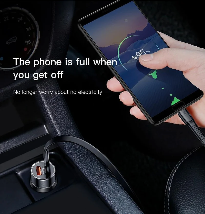 36W Dual USB Schnellladegerät QC 3.0 Autoladegerät für iPhone USB Typ-C PD Schnellladegerät Handy Schnellladegerät Autoladegerät