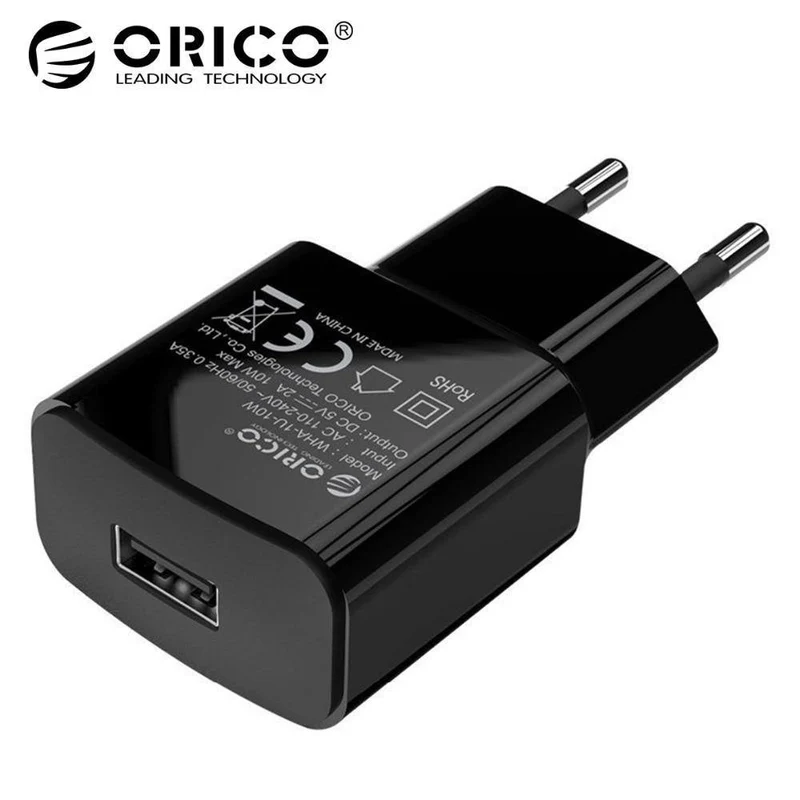 Handy-Ladegerät 5V 1A 5W / 5V 2A 10W USB-Reiseladegerät Tragbarer Wandadapter EU-Stecker Schwarz/Weiß für iPhone x